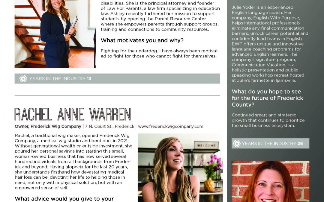 Ashley Van Cleef Named to Top 50 Empowered Leaders in Frederick